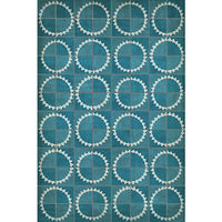 vinyl floor mat sunburst star tile pattern teal cream