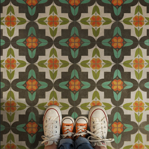 Pattern 33 Anna's Garden Vinyl Floorcloth