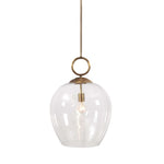 clear glass antique brass pendant light