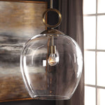 clear glass antique brass pendant light