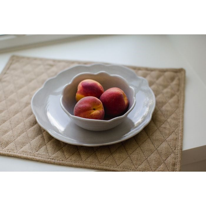 cream scalloped melamine soup cereal bowls