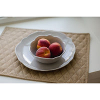 cream scalloped melamine soup cereal bowls