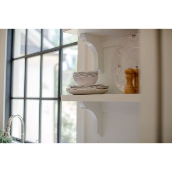 cream scalloped melamine soup cereal bowls