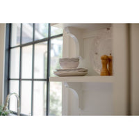 cream scalloped melamine soup cereal bowls