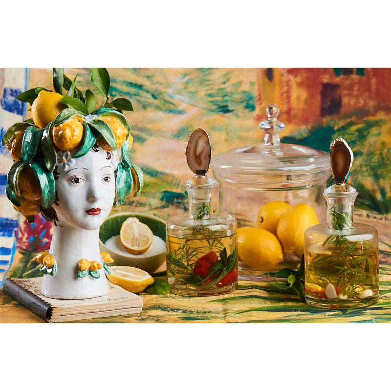 ceramic head vase lemons