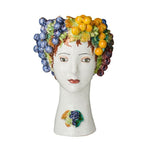 ceramic head vase grapes decor organic multi color