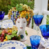 ceramic head vase grapes decor organic multi color