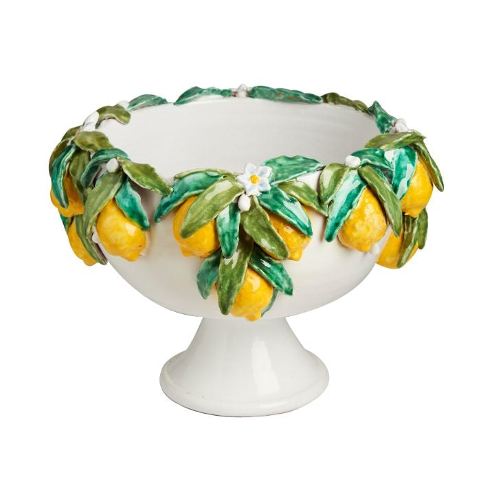 footed bowl lemons