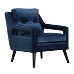 Unique navy blue velvet chair