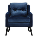 Unique navy blue velvet chair