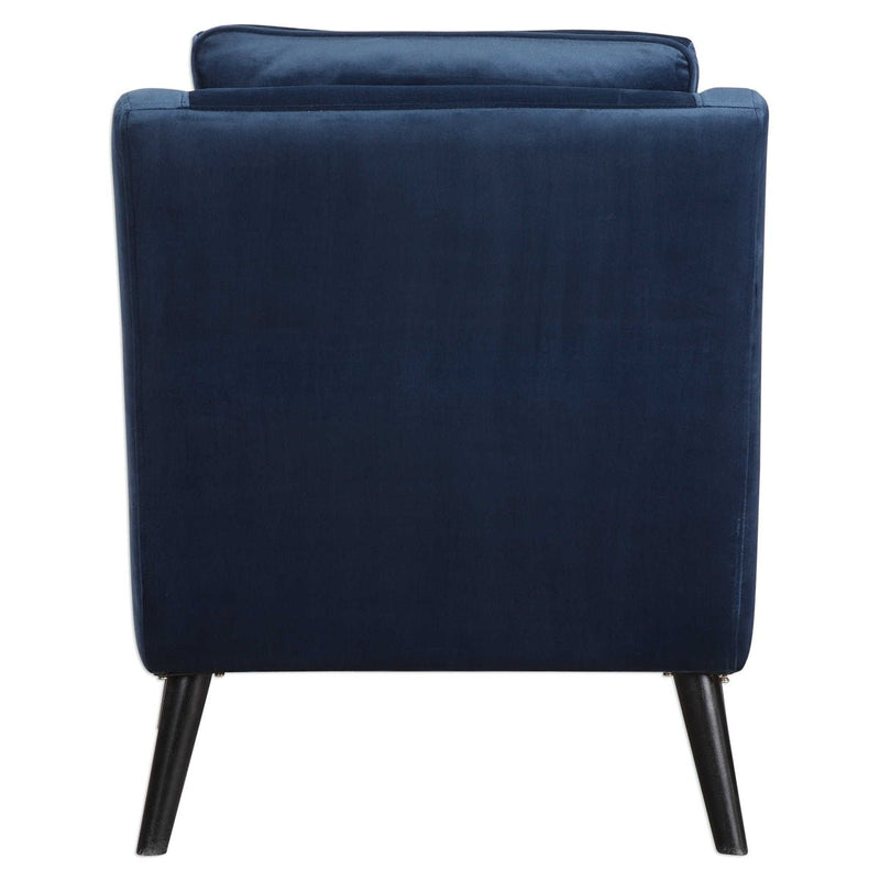 Unique navy blue velvet chair