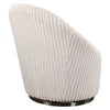 swivel chair barrel-shaped ivory fluted chenille upholstered