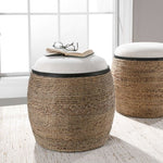 rope wrapped ottoman stool cream top natural
