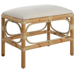 small bench wood rattan white