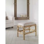 small bench wood rattan white