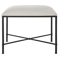 black white small bench upholstered seat modern