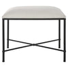 black white small bench upholstered seat modern