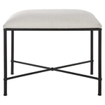 black white small bench upholstered seat modern