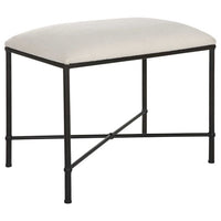 black white small bench upholstered seat modern