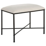 black white small bench upholstered seat modern