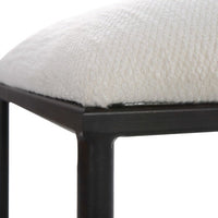 black white small bench upholstered seat modern