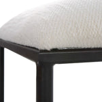 black white small bench upholstered seat modern