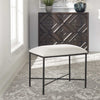 black white small bench upholstered seat modern