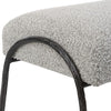 gray textured bench black iron legs
