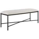 black white cushion iron frame bench