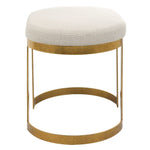 white matte black accent stool gold leaf base
