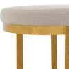 white matte black accent stool gold leaf base