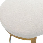 white matte black accent stool gold leaf base