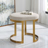 white matte black accent stool gold leaf base