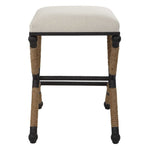 counter stool nautical rustic frame cotton natural