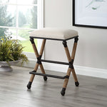 counter stool nautical rustic frame cotton natural
