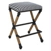 counter stool rope black iron navy cream stripe