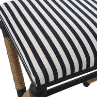 counter stool rope black iron navy cream stripe
