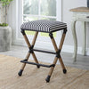 counter stool rope black iron navy cream stripe