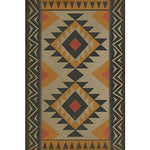 vinyl floor mat tribal pattern red orange black