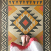 vinyl floor mat tribal pattern red orange black