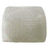 geometric design wool ivory floor pouf