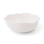 cream scalloped melamine serving bowls