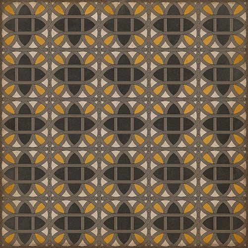 vinyl square floor mat lattice tile pattern black orange tan