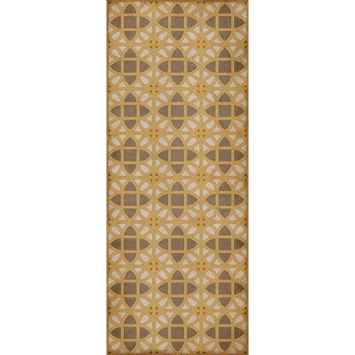 vinyl floor runner lattice tile pattern cream tan