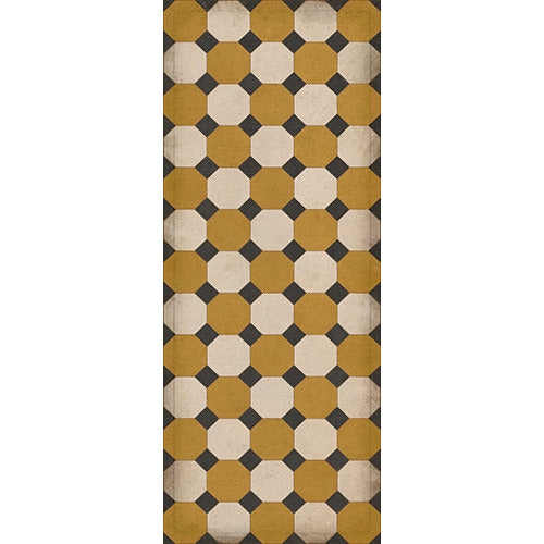 vinyl floor runner octagons tan black cream
