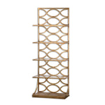 glass shelves gold leaf forged iron etagere