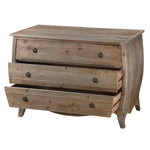 wood pine chest of 3 drawers antiqued brass knobs