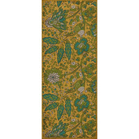 vinyl floor runner cloth vintage flowers yellow aqua teal green