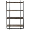 shelving unit four shelves industrial solid wood natural