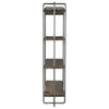 shelving unit four shelves industrial solid wood natural